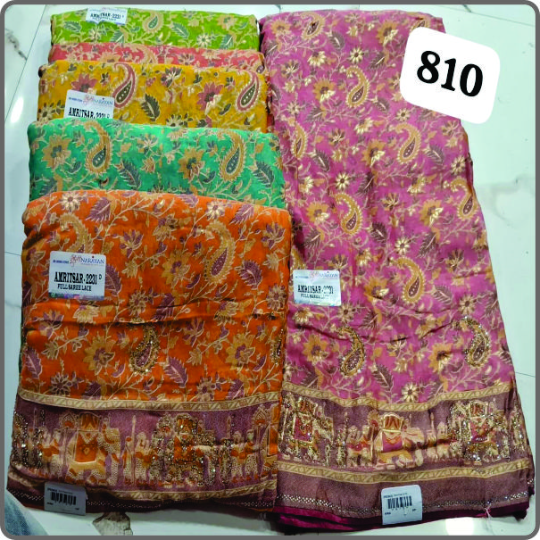 Traditional Printed Lace Saree | Nisha Saree Showroom