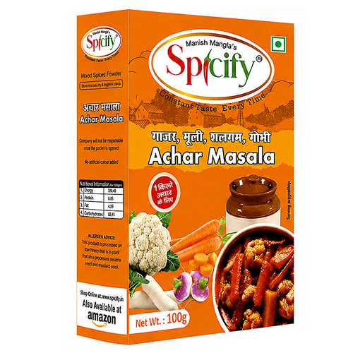 Mix Veg Achar Masala – 100g | Authentic Pickle Spice Mix | Perfect Blend for Homemade Mixed Vegetable Pickle | Rich & Traditional Flavor