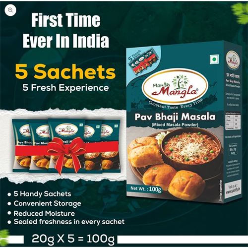 Pav Bhaji Masala – 100g (5×20g FreshLock Sachets) | Rich & Buttery Street-Style Flavor | Complete Masala Mix | Fresh & Aromatic - Image 3