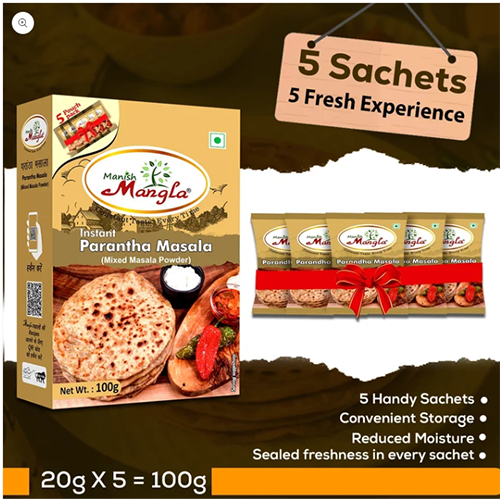 Parantha Masala – 100g (5×20g FreshLock Sachets) | Spicy & Flavorful Stuffing Masala | Perfect for Aloo, Gobhi & Mix Parantha | Fresh & Aromatic - Image 2