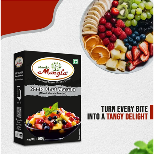 Manish Mangla Kaala Chat Masala – 100g | Bold, Smoky & Tangy Flavor | Street-Style Spice Blend | Perfect for Chaat, Fruits & Snacks - Image 3