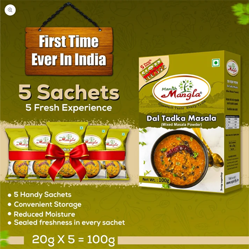 Dal Tadka Masala – 100g (5×20g FreshLock Sachets) | Authentic Dhaba Style Flavor | Complete Spice Mix | Fresh & Aromatic - Image 3