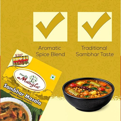 Sambhar Masala – 100g (5×20g FreshLock Sachets) | Authentic South Indian Spice Blend | Rich Aroma & Traditional Taste | Complete Masala Mix - Image 4
