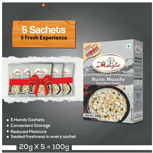 Raita Masala – 100g (5×20g FreshLock Sachets) | Tangy & Refreshing Spice Blend | Perfect for Curd, Raita & Chaas | Fresh & Aromatic - Image 3