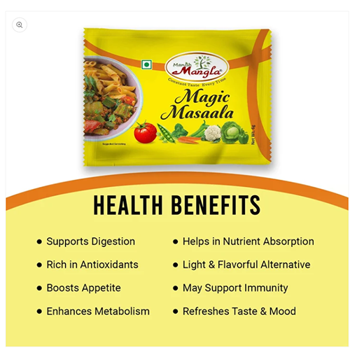 Manish Mangla Magic Masala – 6g Sachets (Pack of 25) | Buy 20 Get 5 Free | Instant Taste Enhancer | Chatpata Seasoning for Snacks & Meals - Image 3