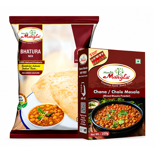 Chole Bhature Combo – Bhatura Mix with Yeast Sachet & Chole Masala | Complete Punjabi Meal Kit | Restaurant-Style Taste | Just Add Water & Cook