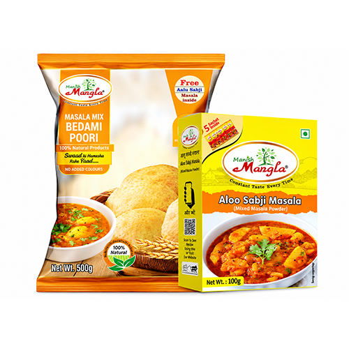 Aloo Puri Combo – Bedmi Puri Mix & Aloo Sabzi Masala | Complete Breakfast Combo | Authentic Delhi-Style Taste | Just Add Water & Cook