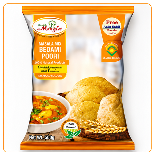 Bedmi Puri Mix – Instant Bedmi Puri Premix | Crispy & Authentic Delhi-Style Bedmi Puri | Just Add Water & Knead | Hygienically Packed