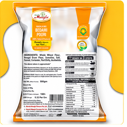 Bedmi Puri Mix – Instant Bedmi Puri Premix | Crispy & Authentic Delhi-Style Bedmi Puri | Just Add Water & Knead | Hygienically Packed - Image 4