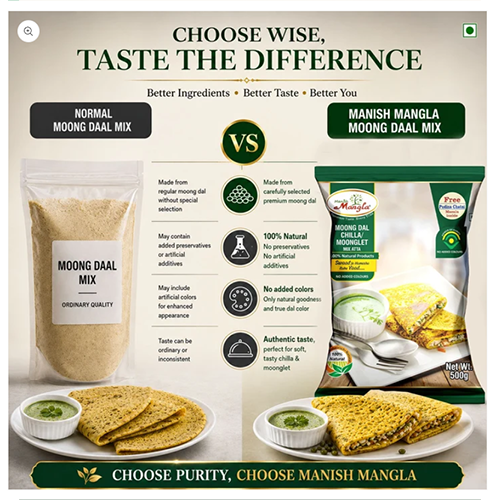 Moong Dal Chilla Mix – Instant Chilla Premix | High-Protein Savoury Pancake Mix | Just Add Water | Healthy Breakfast & Snack | Hygienically Packed - Image 3