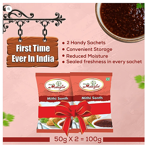 Meethi Sonth Chutney – 100g (2×50g Fresh Packs) | Sweet & Tangy Imli Chutney Mix | Perfect for Chaat & Snacks | Easy to Prepare - Image 4