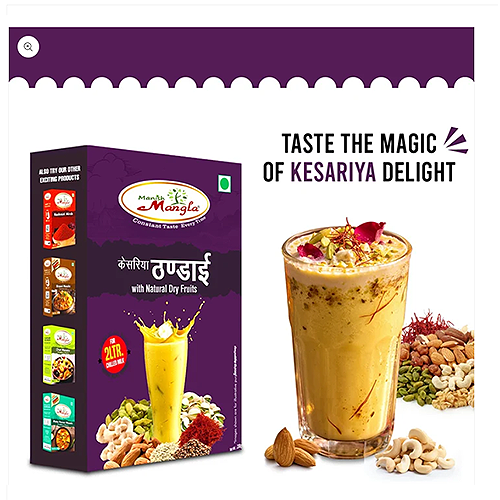 Manish Mangla Kesariya Thandai – Premium Thandai Mix | Rich Saffron Flavor | Instant Summer Drink | Perfect for Holi & Refreshing Beverages - Image 4