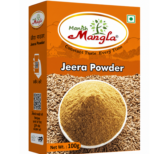 Manish Mangla Jeera Powder – 100g | Fresh & Aromatic Cumin Powder | Rich Flavor & Strong Aroma | Perfect for Tadka, Sabzi & Indian Cooking