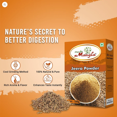 Manish Mangla Jeera Powder – 100g | Fresh & Aromatic Cumin Powder | Rich Flavor & Strong Aroma | Perfect for Tadka, Sabzi & Indian Cooking - Image 3