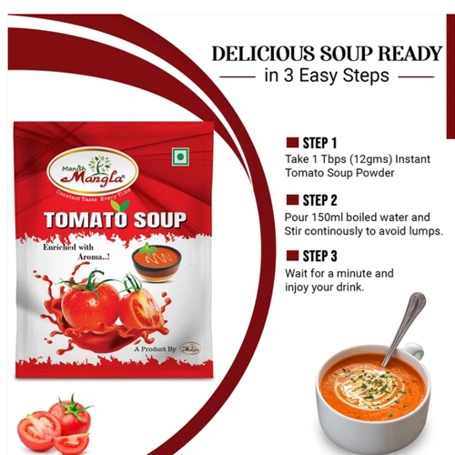Manish Mangla Tomato Soup – 12g Sachets (Pack of 20) | Buy 15 Get 5 Free | Instant Soup Mix | Rich Tomato Flavor | Quick & Easy - Image 3