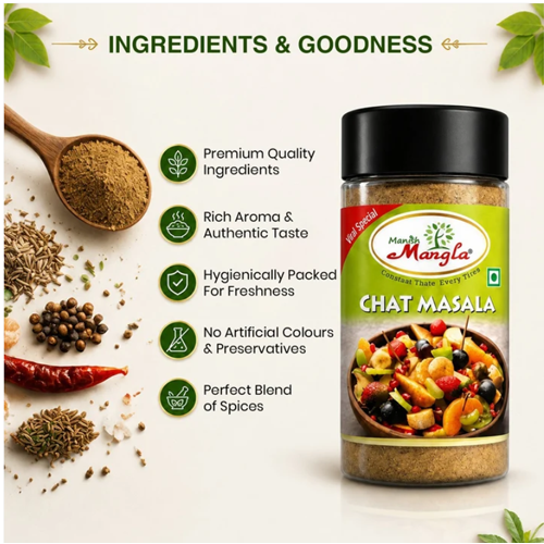Manish Mangla Vrat Special Chat Masala 80g – Fasting Friendly Spice Mix | Tangy & Flavorful - Image 2