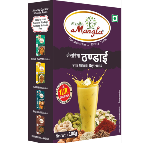 Manish Mangla Vrat Special Combo | Vrat Chat Masala + Sendha Namak + Kesariya Thandai | No Onion No Garlic | Perfect for Fasting & Festive Days - Image 3