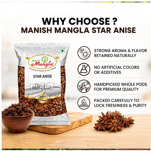 Star Anise (Chakra Phool) 20g – Premium Whole Star Anise | Rich Aroma & Distinct Flavor | Perfect for Biryani, Curries, Tea & Spice Blends | Hygienically Packed - Image 4