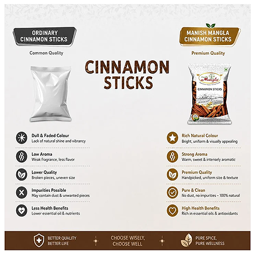 Cinnamon Sticks (Dalchini) – Premium Whole Cinnamon | Rich Aroma & Warm Sweet Flavor | Perfect for Tea, Biryani, Desserts & Indian Cooking | Hygienically Packed 50g - Image 2
