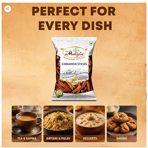 Cinnamon Sticks (Dalchini) – Premium Whole Cinnamon | Rich Aroma & Warm Sweet Flavor | Perfect for Tea, Biryani, Desserts & Indian Cooking | Hygienically Packed 50g - Image 3