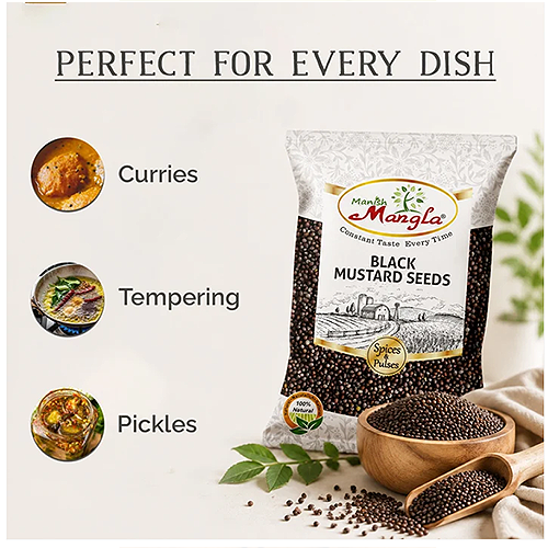 Black Mustard Seeds (Rai) – Premium Whole Mustard Seeds | Strong Aroma & Authentic Flavor | Perfect for Tadka, Pickles & Indian Cooking | Hygienically Packed - Image 3