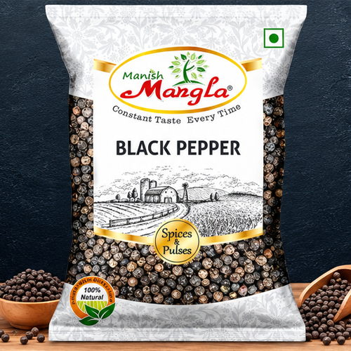 Black Pepper (Kali Mirch) – Premium Whole Black Peppercorns | Rich Aroma & Bold Flavor | Perfect for Seasoning, Cooking & Spice Blends | Hygienically Packed 100g