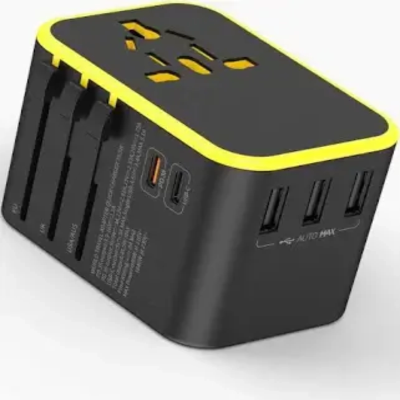 Universal Travel Adapter: 6-in-1 Fast 35W Charger with USB & Type C Ports