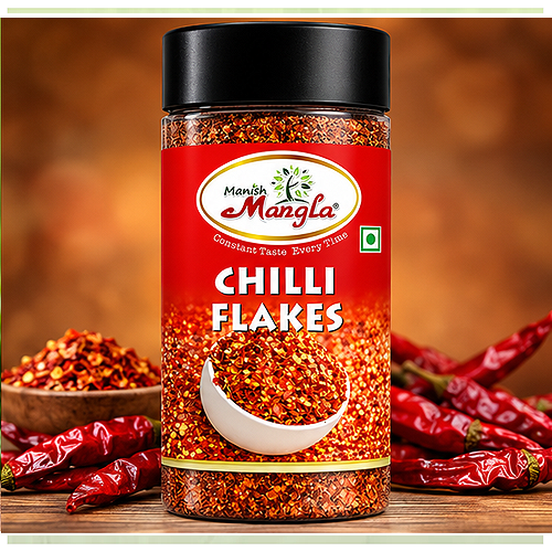 Chilli Flakes – Crushed Red Chilli | Spicy & Bold Flavor | Perfect for Pizza, Pasta, Snacks & Seasoning | Hygienically Packed