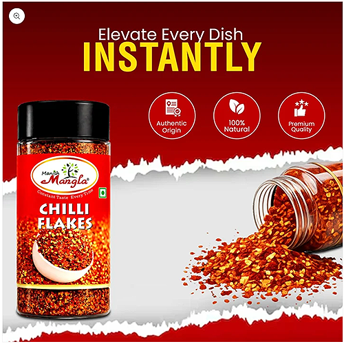 Chilli Flakes – Crushed Red Chilli | Spicy & Bold Flavor | Perfect for Pizza, Pasta, Snacks & Seasoning | Hygienically Packed - Image 3