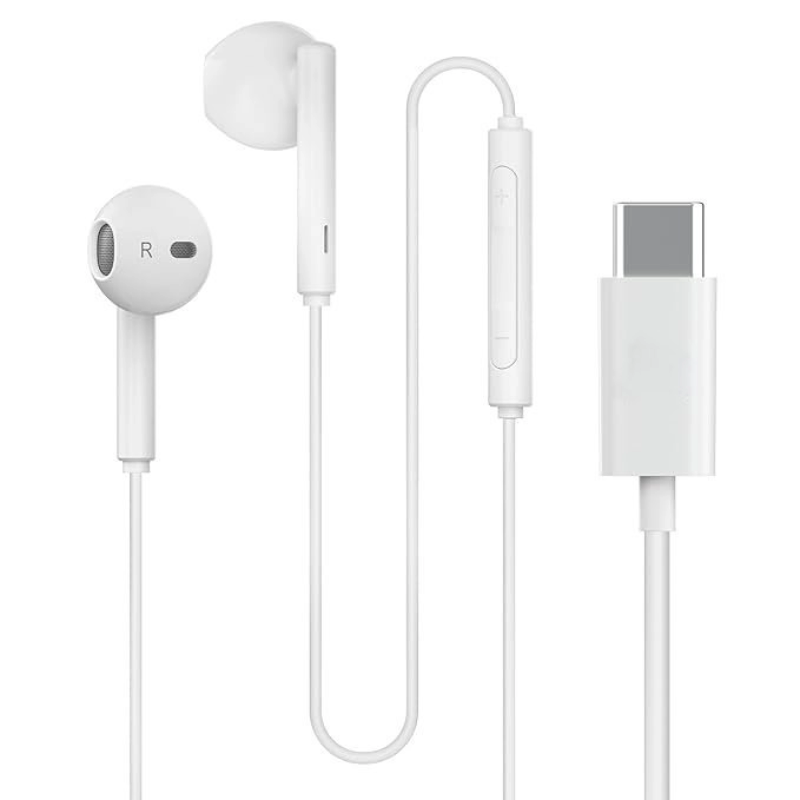 Conch Theta C in Ear Type C Wired Earphones with in Line HD Mic, Powerful Audio, 14.2mm Driver, Unique Earbuds Design, TPE Anti Tangle Wire, in line Controls, Wide Compatibility(White)