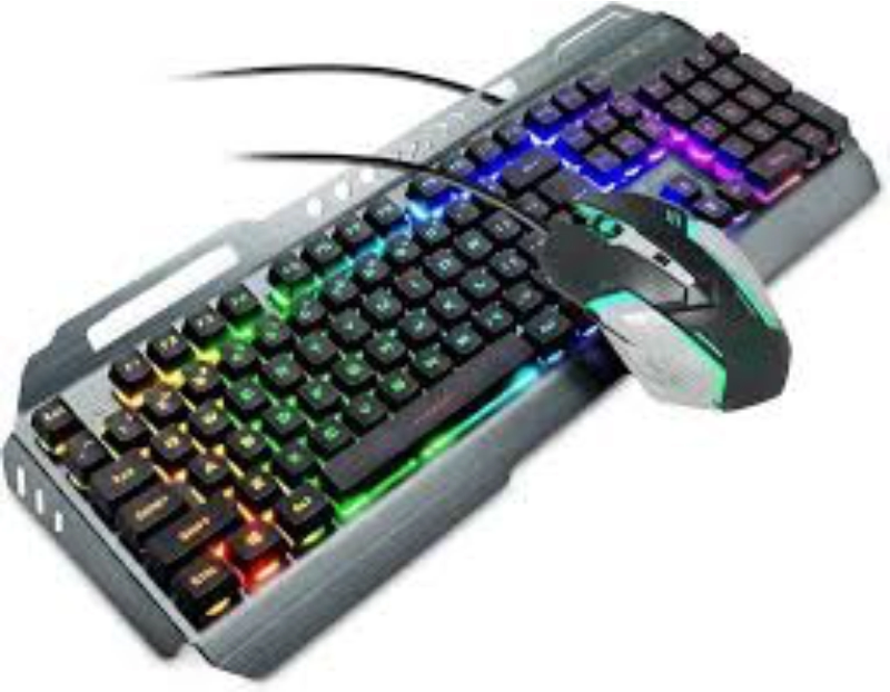 USB Gaming Keyboard & Mouse Combo | Aluminum Body, Adjustable DPI, Rainbow Lighting
