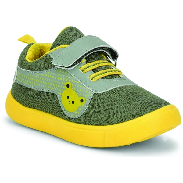 BASTIAN-2E Slip-on Casual Shoes for Kids with PVC Sole | Canvas Upper Sneakers | Quick-Wear Velcro Closure | Stylish, Lightweight & Comfortable Footbed