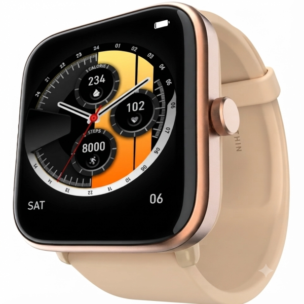 Alpha Smart Watch (Rose Pink) - Bluetooth Calling, AMOLED Display