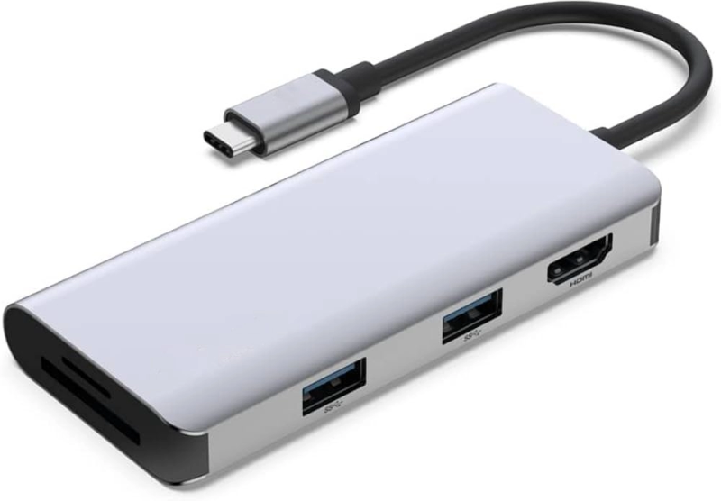 5-in-1 Multiport Adapter Dock with 4K Hdmi, 2 X USB A 3.1, Sd Card Slot and Microsd for MacBook Pro, Air, Ipad Pro, Xps and More