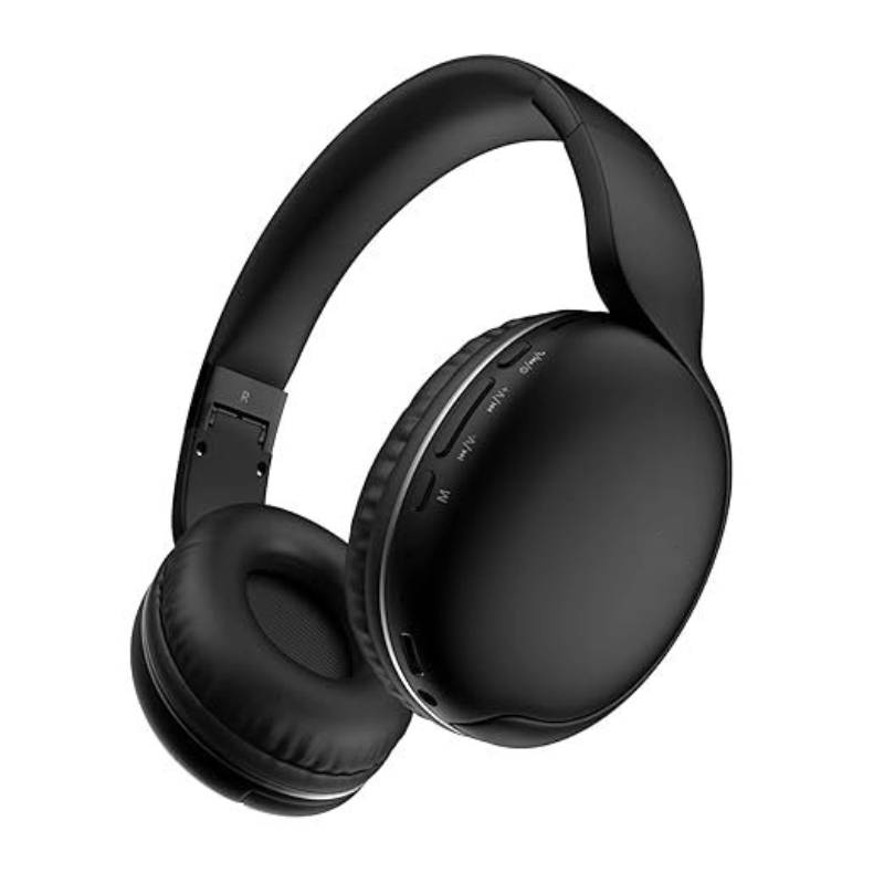 Headphones with 50 Hours Playtime, Low Latency(up to 40ms), 4 Play Modes, Dual Pairing, BT v5.3 (Bold Black)