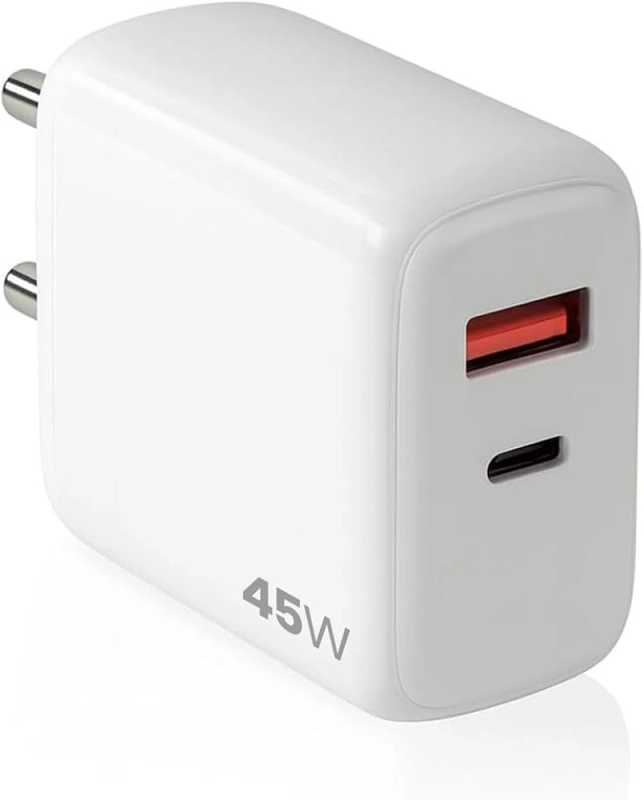 45W BoostedSpeed Type-C Port Charger Adapter, Fast Charger with PD Technology, MacBook & Type-C Laptop Charging, iPhone & Android, Made in India, Compact & Durable (RAAP 45, White)