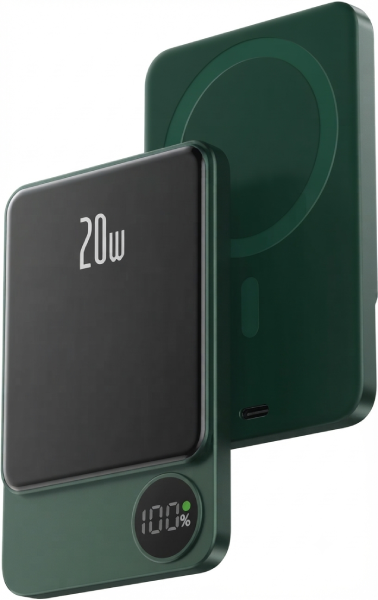 10000 mAh 20 W Wireless With MagSafe Ultra Slim Pocket Size Power Bank  (MagSafe , Green, Lithium-ion, Power Delivery 3.0 for Mobile)