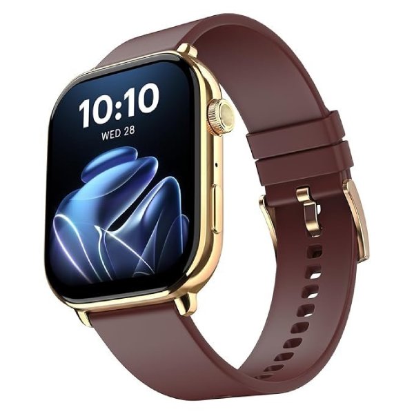 Smart Watch with AI Create (India'a 1st Ever with Unlimited Watch Faces), AI Search, 1.96" AMOLED Display, Functional Crown, Premium Metallic Finish, Health Suite (Deep Wine)