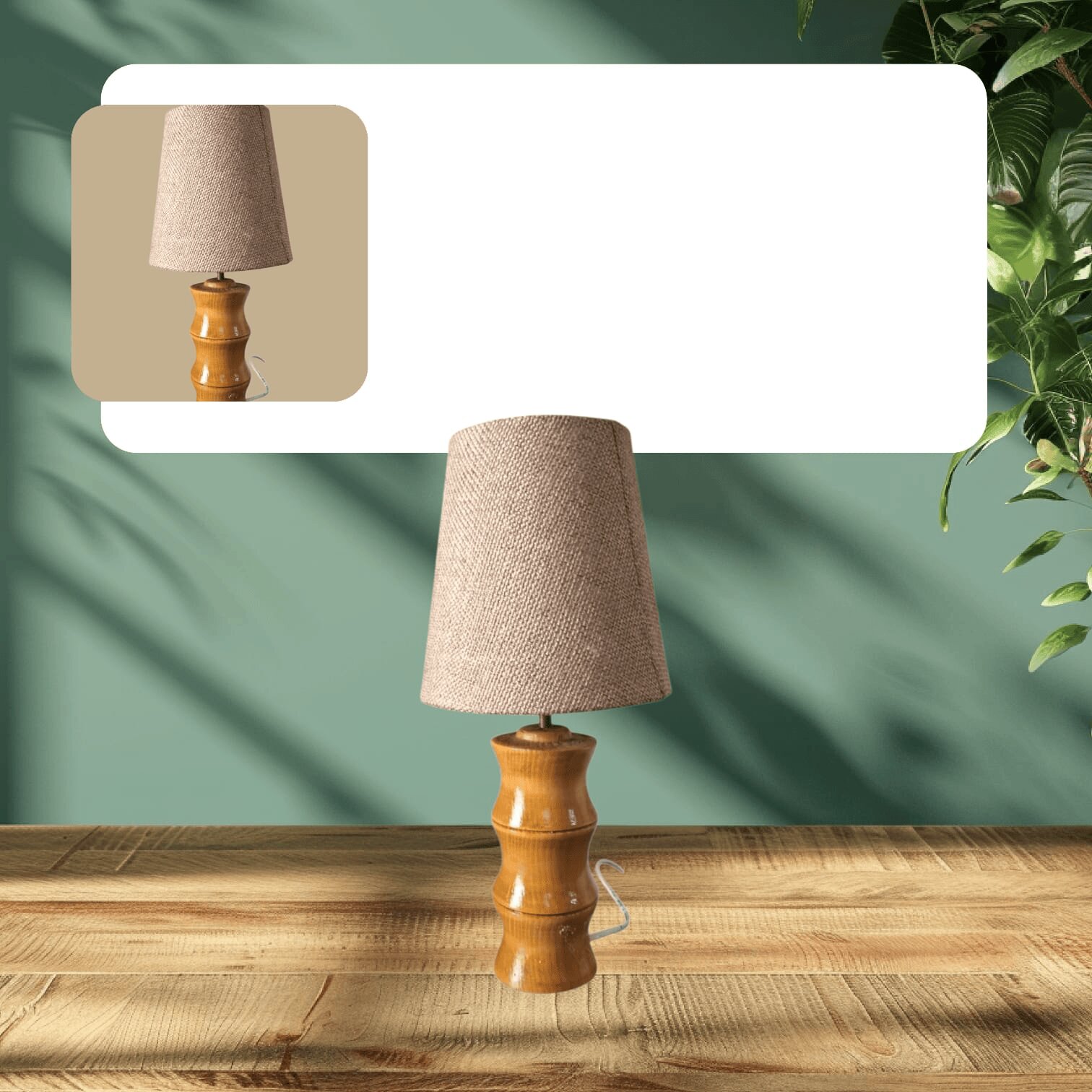 Dcute in Wooden Table Lamp Size 15"x3"x8"
