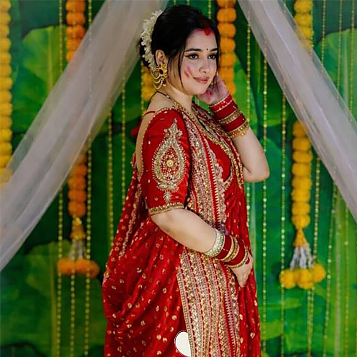 Bridal Red Khadi Handcrafted Designer Saree with Gold Buti & Heavy Traditional Border – Wedding & Festive Wear
