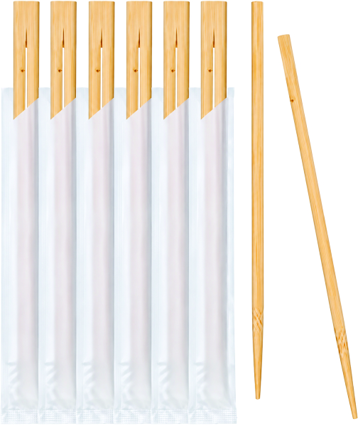 SIX OR 6 Pairs Disposable Bamboo Chopsticks – Eco-Friendly, Individually Wrapped, and Restaurant-Quality