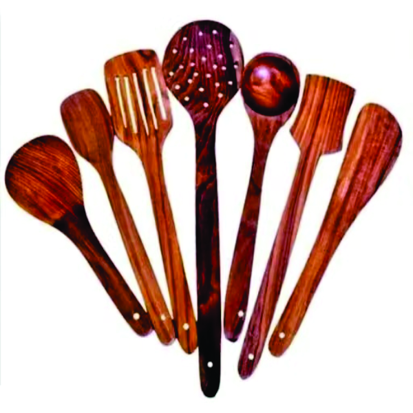 Set of 7 New essential wooden cooking spoon