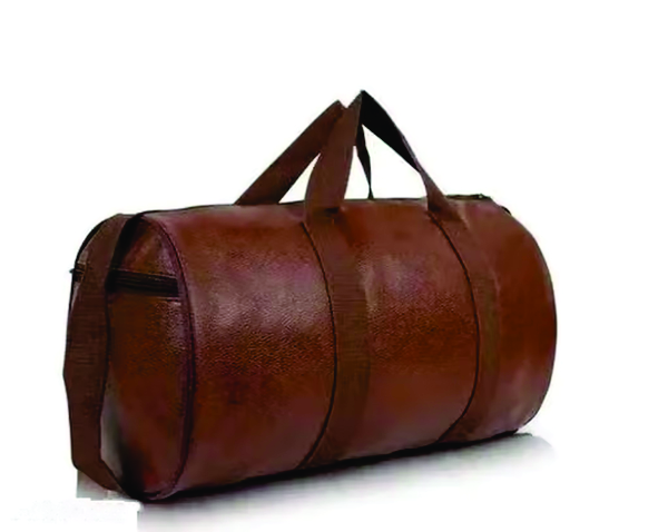 Brown Colour Gym Bag Body Building Pu Leather Duffle Gym Bag & Sports Bag for Men and Women for Fitness