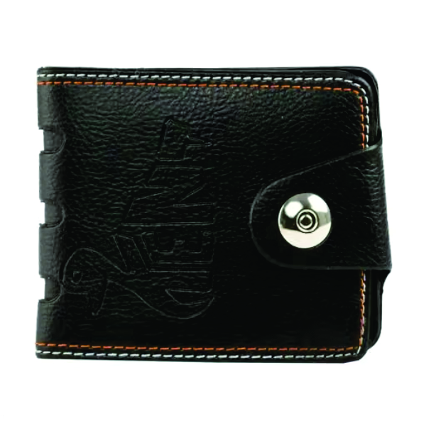 Designer Black Artificial Leather Two Fold Wallet For Men