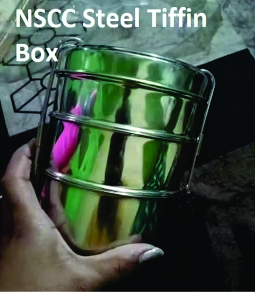 NSCC Stainless Steel Traditional 3-Container Tiffin Box – Strong, Safe & Made for Daily Use