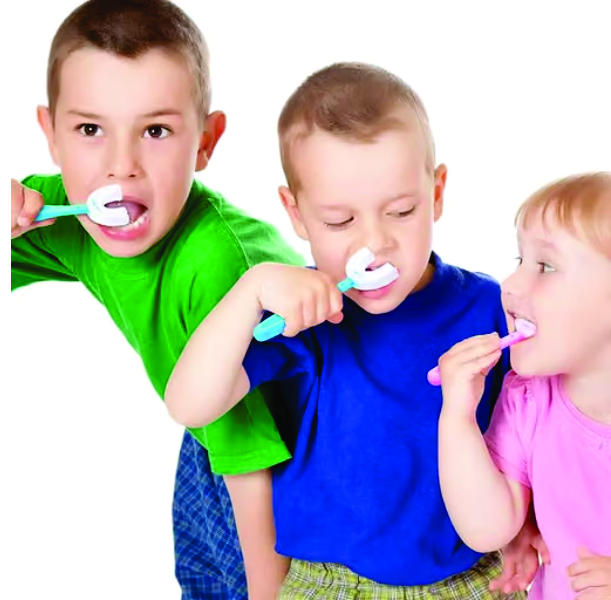 3 PCS Children Infant Toothbrush 360 Degree U-shaped For 2-6 Years Mouth-Cleaning Silicone Clean Brushing Kids Teeth Dental Care Hand-Held Version (1)