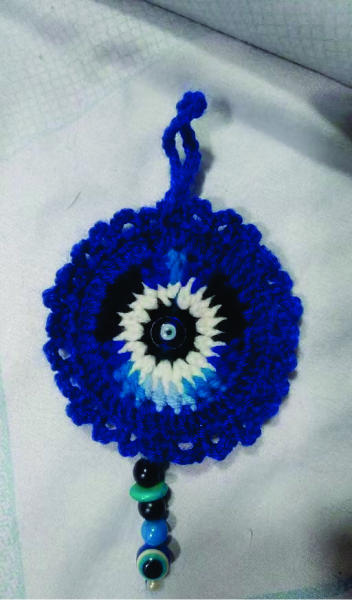 Handmade Woolen Evil Eye Hanging for Car & Home | Nazar Suraksha Hanging | Good Luck Charm for Car, Door & Office