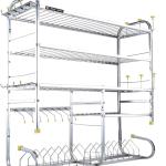 OSE-Kitchen Dish Rack | Wall Mounted | 5 Shelves | Stainless Steel | Holds 18+ Plates | Space-Saving | Rustproof | Easy Assembly (30 X 32 INCH)