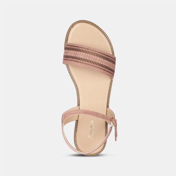 Bata pink open toe flat slippers for women