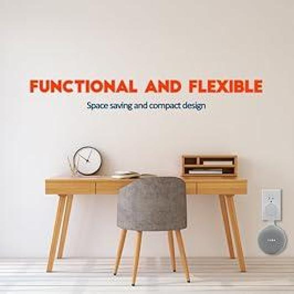 AMORTEK- Space-Saving Accessories Outlet Wall Mount Holder for Google Home Mini Voice Assistant